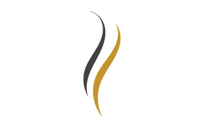 Cabello ondulado estilo logo negro y dorado v47