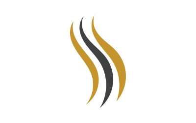 Capelli stile onda nero e logo oro v43