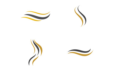 Capelli stile onda nero e logo oro v54