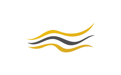 Czarno-złote logo w stylu fali włosów v36