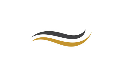 Czarno-złote logo w stylu fali włosów v38