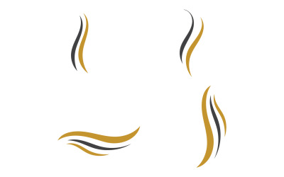 Czarno-złote logo w stylu fali włosów v64
