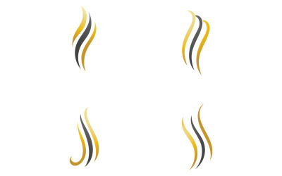 Haarwellenstil Schwarz und Gold-Logo v57