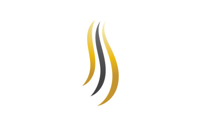 Haarwellenstil Schwarz und Gold-Logo v6