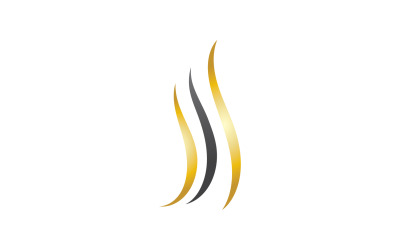 Hair wave style black and Gold logo v26