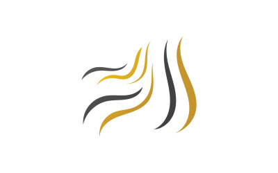 Hair wave style black and Gold logo v34