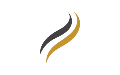 Hair wave style black and Gold logo v44