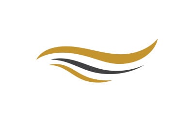 Hair wave style black and Gold logo v48