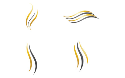 Hair wave style black and Gold logo v52