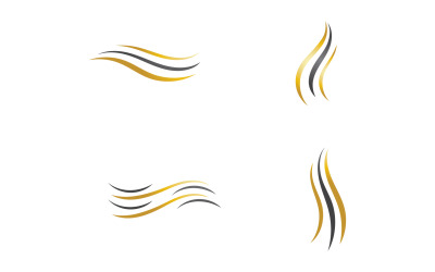 Hair wave style black and Gold logo v63