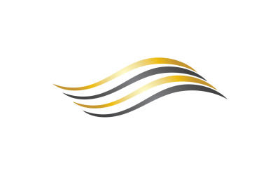 Hair wave style black and Gold logo v8