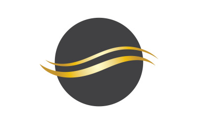 Capelli stile onda nero e oro logo versione vettoriale 12