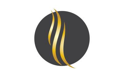 Capelli stile onda nero e oro logo versione vettoriale 21