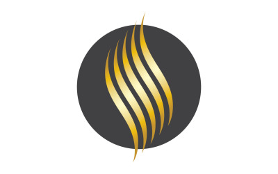 Capelli stile onda nero e oro logo versione vettoriale 24