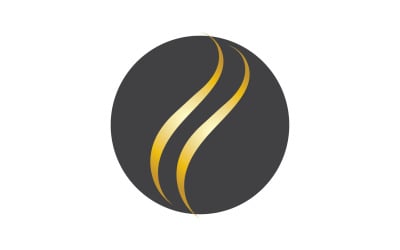Capelli stile onda nero e oro logo versione vettoriale 27