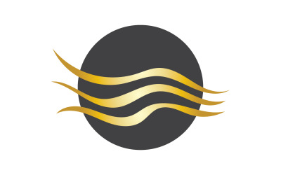 Capelli stile onda nero e oro logo versione vettoriale 37