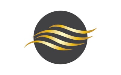 Capelli stile onda nero e oro logo versione vettoriale 38