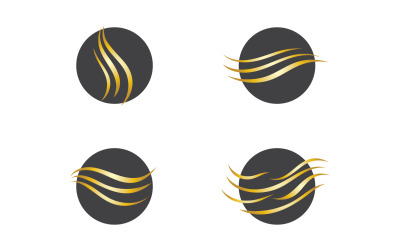 Czarno-złoty styl wektora logo w stylu fali włosów 52