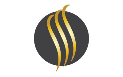 Haarwellenstil Schwarz und Gold-Logo-Vektor-Version 7