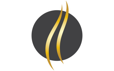 Haarwellenstil Schwarz und Gold-Logo-Vektorversion 10