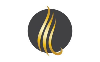 Haarwellenstil Schwarz und Gold-Logo-Vektorversion 16