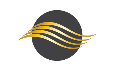 Haarwellenstil Schwarz und Gold-Logo-Vektorversion 1