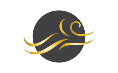 Haarwellenstil Schwarz und Gold-Logo-Vektorversion 29