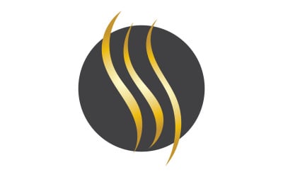 Haarwellenstil Schwarz und Gold-Logo-Vektorversion 34