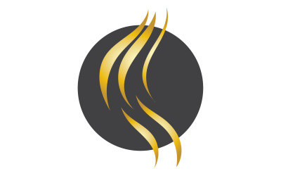 Haarwellenstil Schwarz und Gold-Logo-Vektorversion 36