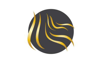 Haarwellenstil Schwarz und Gold-Logo-Vektorversion 39