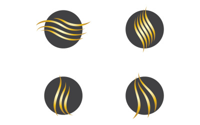 Haarwellenstil Schwarz und Gold-Logo-Vektorversion 60