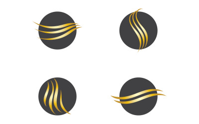 Haarwellenstil Schwarz und Gold-Logo-Vektorversion 63