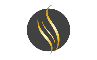 Hair wave style black and Gold logo vector version 2
