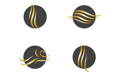 Hair wave style black and Gold logo vector version 59