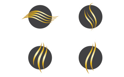 Saç dalgası stili siyah ve Altın logo vektör versiyonu 58