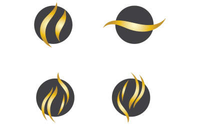 Saç dalgası stili siyah ve Altın logo vektör versiyonu 61