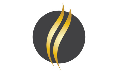 Styl fali włosów czarno-złoty wektor logo wersja 44