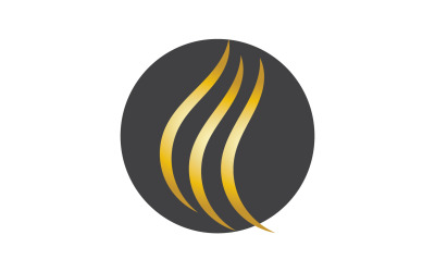 Styl fali włosów czarno-złoty wektor logo wersja 48