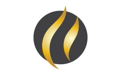 Styl fali włosów czarno-złoty wektor logo wersja 54