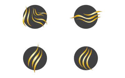 Styl fali włosów czarno-złoty wektor logo wersja 57