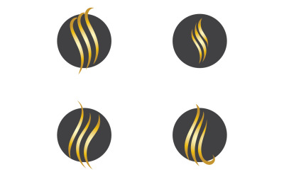 Styl fali włosów czarno-złoty wektor logo wersja 64