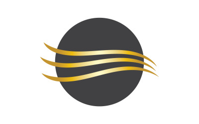 Styl vlasové vlny černé a zlaté logo vektorové verze 11