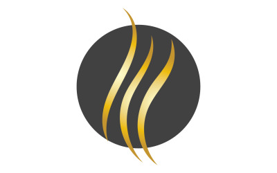 Волосся хвиля стиль чорно-золотий векторний логотип версія 15