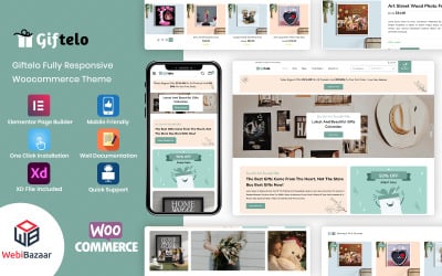 Giftelo — тема WooCommerce Elementor для подарунків і фотохудожньої роботи ручної роботи