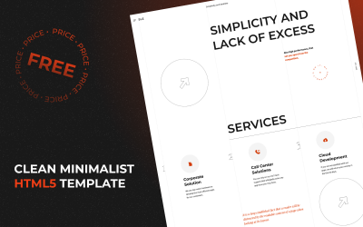 Modello di sito Web HTML5 pulito e minimalista gratuito