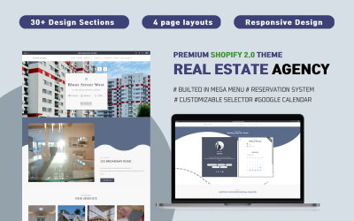 Navy Home Agency – Shopify 2.0 Theme für Immobilienagenturen
