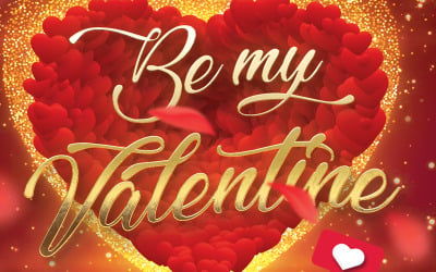 Plantilla de diseño de volante del día de San Valentín