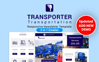 Transporter - Mall för responsiv nyhetsbrev för transporter