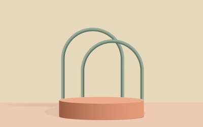 Cirkulär podium scen och två färg bakgrund med geometrisk form