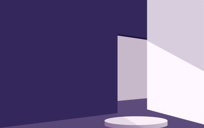 Estágio circular do pódio e renderização 3d do fundo da porta de canto